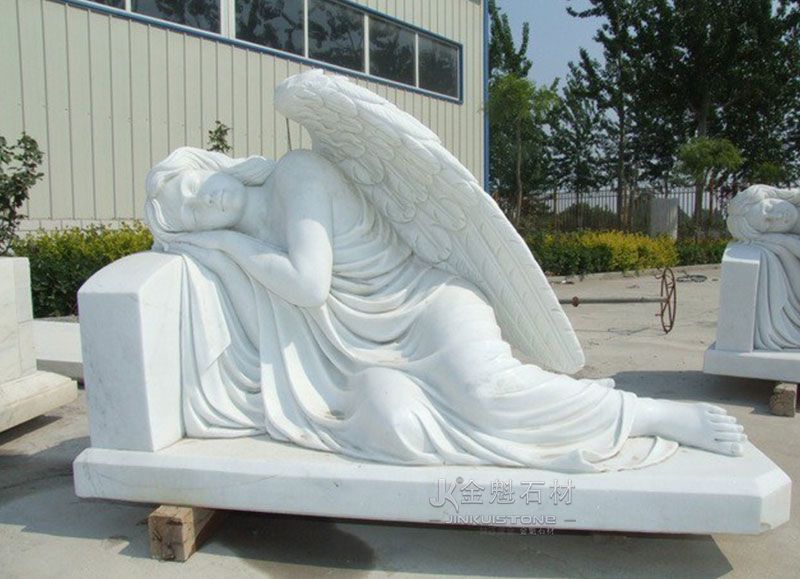 Изготовленное на заказ украшение надгробия белого ангела с резьбой