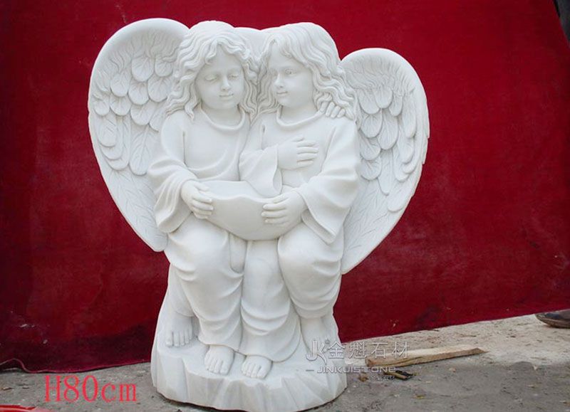 Настраиваемое украшение из мрамора скульптуры белого маленького ангела