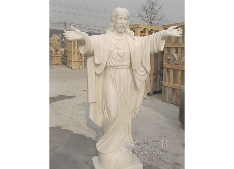 Высокое качество белого мрамора Священный Иисус мраморная скульптура